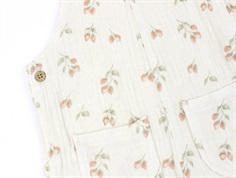 Lil Atelier turtledove strawberry loose overalls